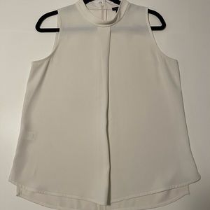 White Semi-Formal/Casual Sleeveless Top